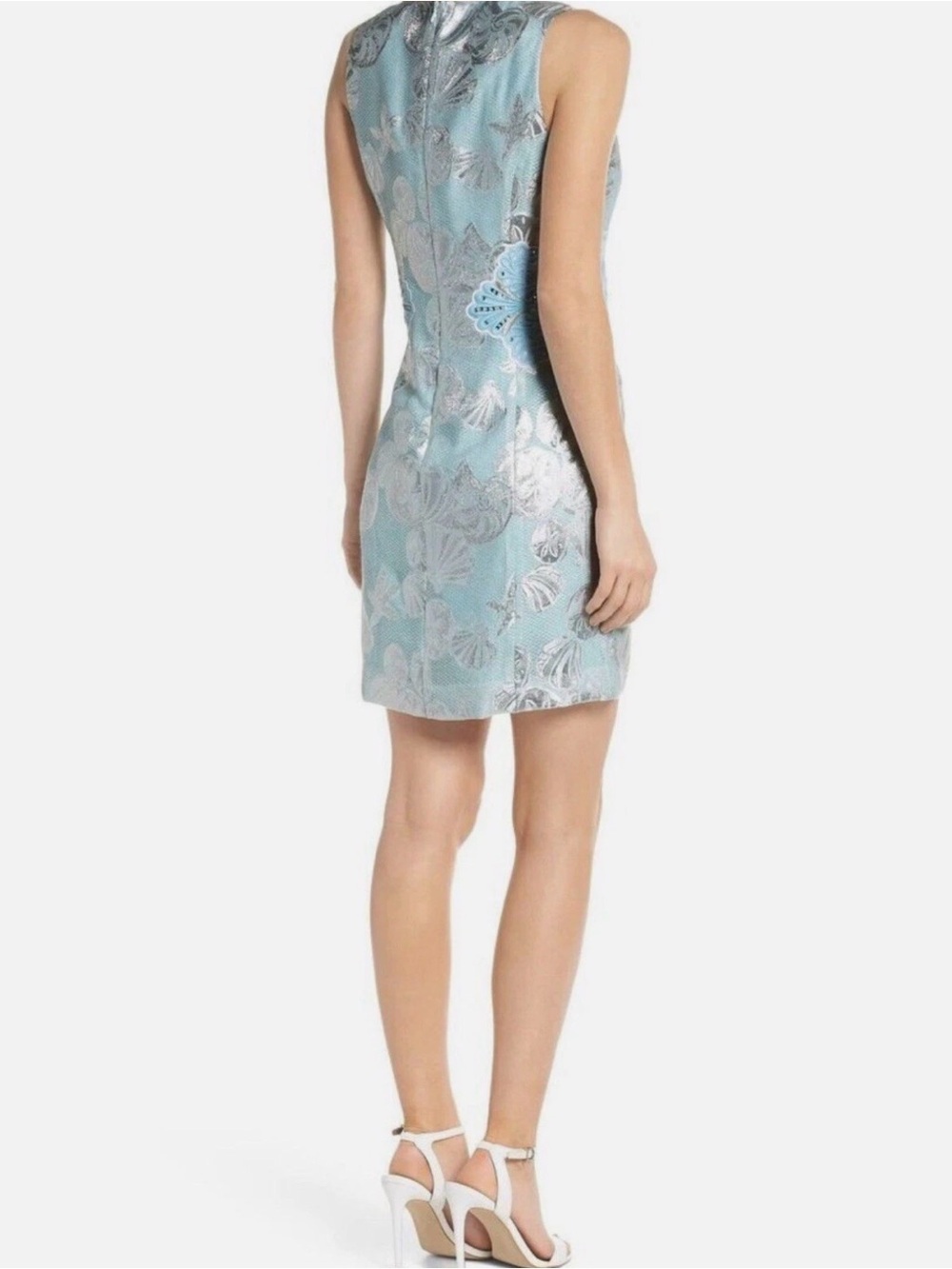 Lilly Pulitzer Mila Shift Dress Metallic Shell Jacquard 00 - Picture 7 of 11